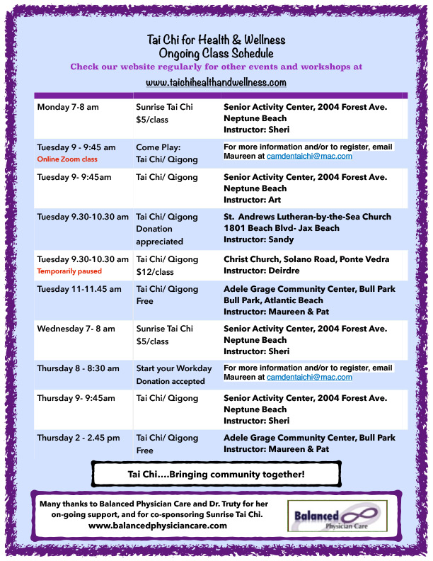 TCHW Weekly Classes, 2026